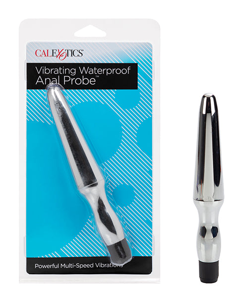 CalExotics Anal Products Vibrating Waterproof Anal Probe Multi-Speed Silver Finish for Beginner-Friendly Anal Play