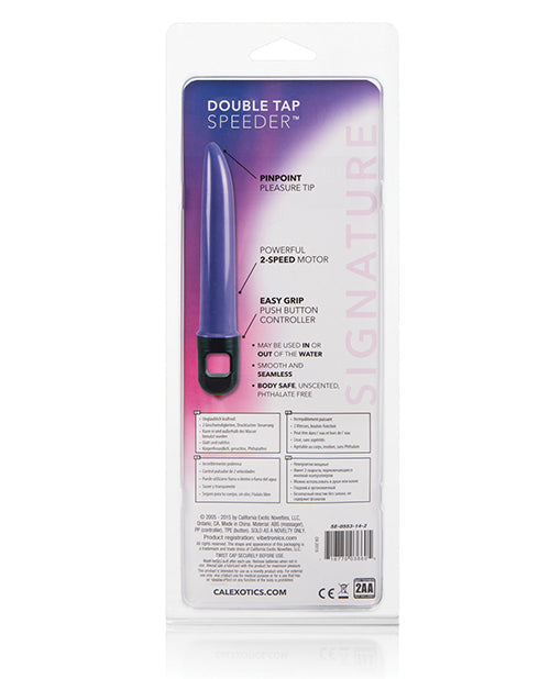 Double Tap Speeder 6.8" Vibrator with Tapered Tip – Purple