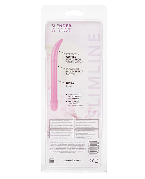 Slender G-Spot Massager Vibrator with Discreet Curved Tip - Pink