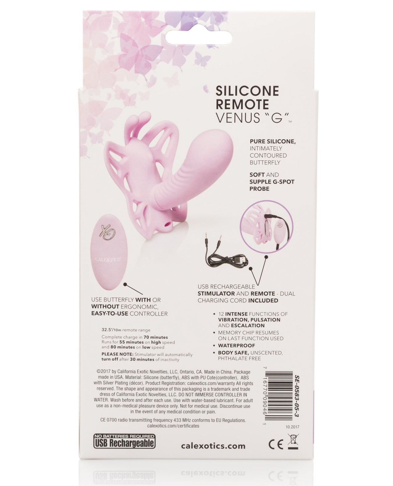 Wireless Silicone Venus Butterfly G-Spot Stimulator with Remote – Pink