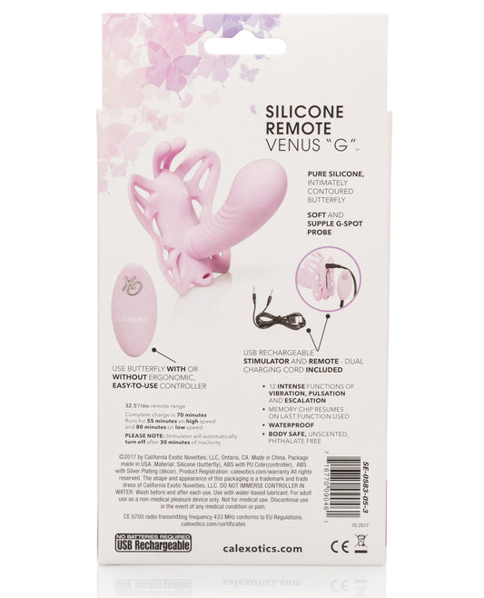 Wireless Silicone Venus Butterfly G-Spot Stimulator with Remote – Pink
