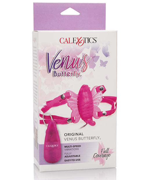 Venus Butterfly Stimulator Pink Adjustable Straps Remote Control for Discreet Hands-Free Clitoral Pleasure