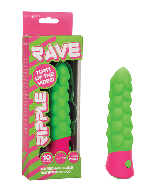 Rave Vibrator Rippled Silicone Waterproof Design Multiple Vibration Speeds for Customizable Stimulation