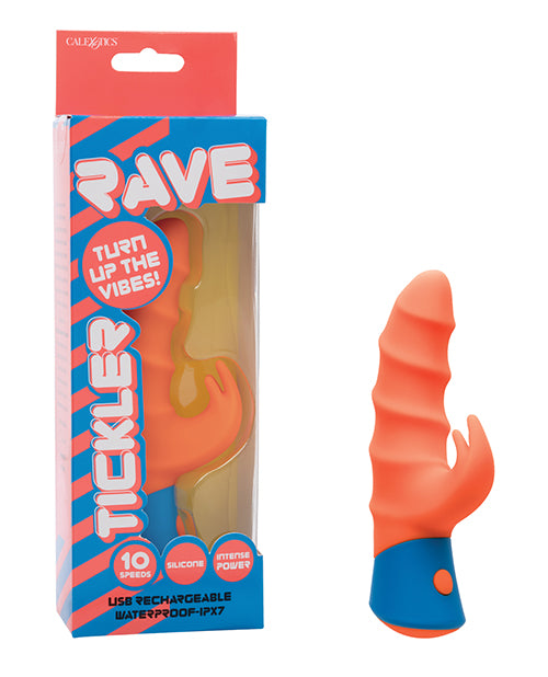 Rave Tickler Dual Vibrator with Swirled Shaft and Triple Ticklers