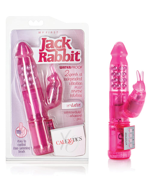 Jack Rabbit Vibrator Waterproof Pink with Rotating Beads and Bunny Ears for Dual Stimulation