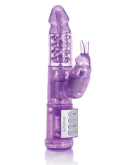 Purple Waterproof Rabbit Vibrator with Rotating Beads and Bunny Ears