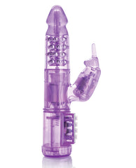 Purple Waterproof Rabbit Vibrator with Rotating Beads and Bunny Ears