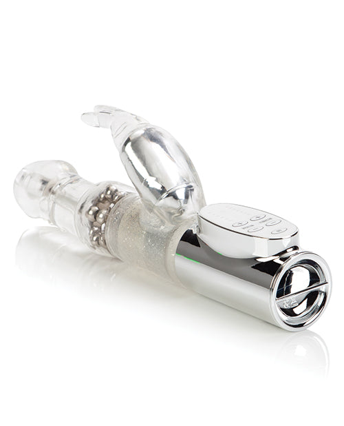 Silver Multi-Function Jack Rabbit Vibrator with Rotating Beads and Teaser
