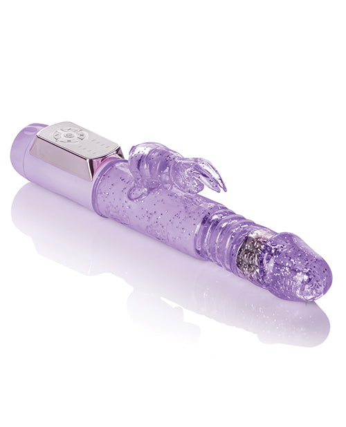 Petite Thrusting Jack Rabbit Vibrator with Rotating and Clitoral Stimulation - Purple