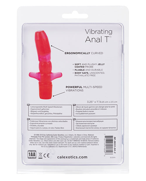 Vibrating Anal T Massager – Soft Jelly Multi-Speed Anal Toy with Ticklers