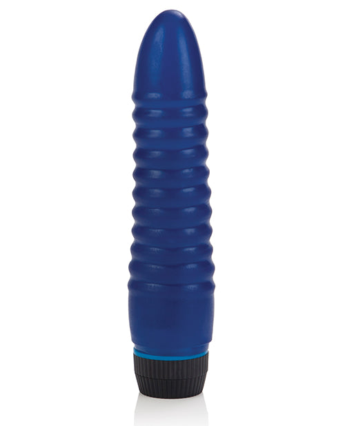 Future Flex Turbo Dyne Jelly Vibrator with Ridged Shaft in Blue
