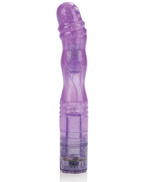 Sparkle Softees G-Spot Purple Jelly Vibrator with Ribbed Curved Shaft