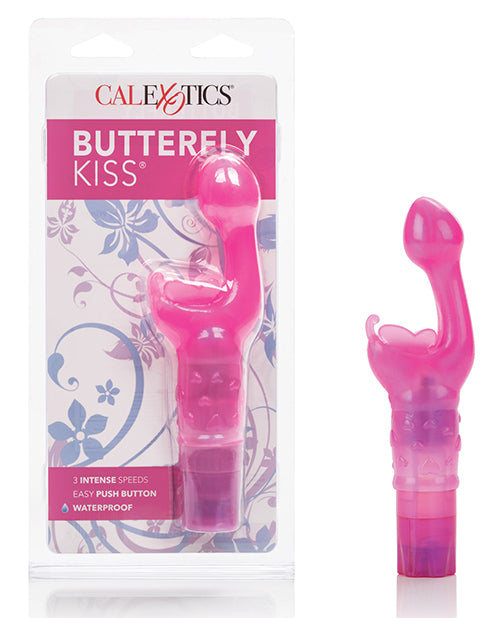 Kiss Vibes Stimulator Butterfly Kiss Pink Multi-Speed Vibration Waterproof Design for Clitoral and G-Spot Stimulation