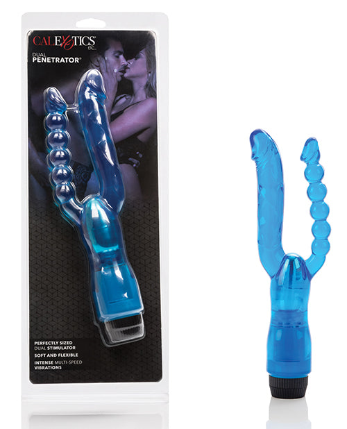 Pleasure Beads Vibrator Dual Penetrator with Crystalessence Finish and Beaded Probe for Double Stimulation