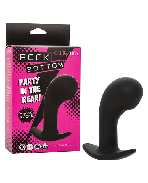 Rock Bottom Anal Probe Curved Silicone Design with 10 Vibration Modes for Targeted Prostate Pleasure