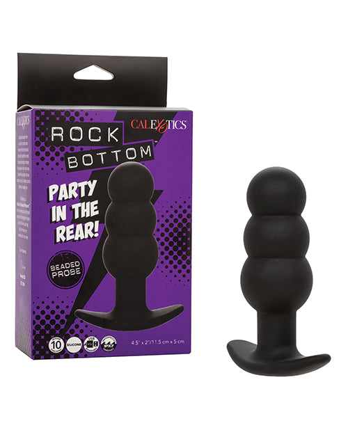 Rock Bottom Anal Probe with Beaded Silicone Design and 10 Vibration Functions for Intense Anal Stimulation