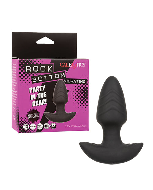 Rock Bottom Anal Probe with Vibrating and Rotating Functions Rippled Silicone Design for Enhanced Anal Stimulation
