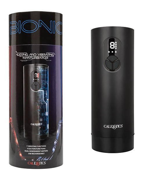 Bionic Masturbator Rechargeable Sucking and Vibrating Male Stroker with Textured Sleeve for Intense Solo Sensation