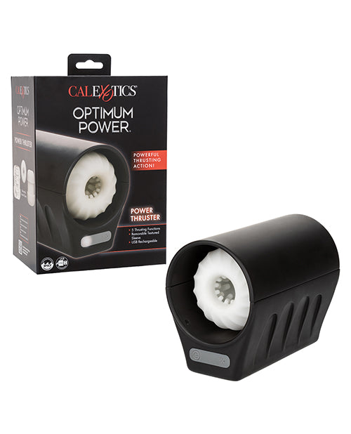 Optimum Power Masturbator Rechargeable Thrusting Action Textured Sleeve for Intense Solo Stimulation