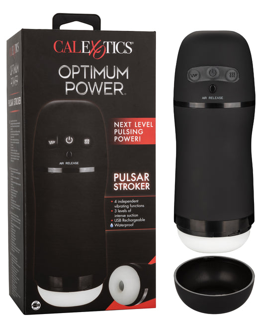 Optimum Power Stroker Masturbator with Textured Chamber and Multiple Suction Levels for Intense Pleasure
