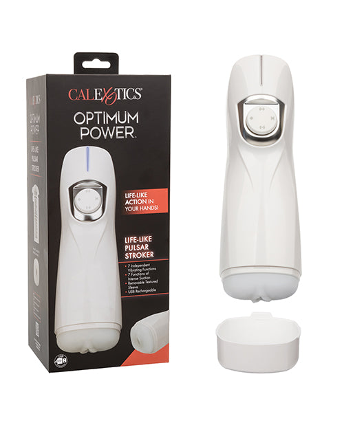 Optimum Power Masturbator with Lifelike Removable Sleeve and Dual Vibration Suction for Realistic Stimulation
