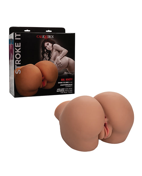 Stroke It Brown BBL Booty Masturbator with Real-Feel Pure Skin and Dual Chambers for Intimate Solo Play