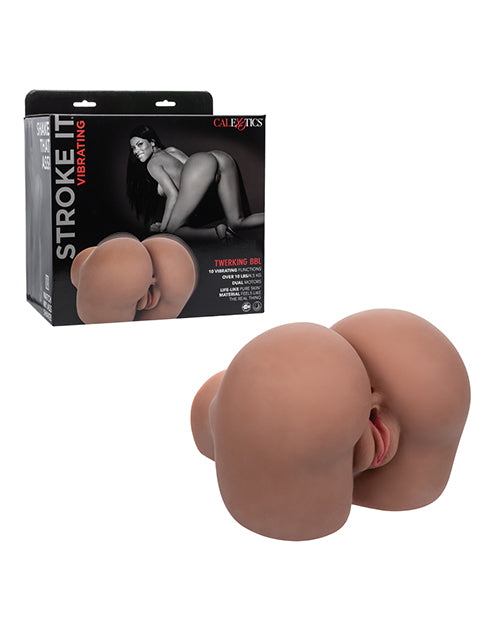 Vibrating Twerking BBL Dildo in Brown with Realistic Motion