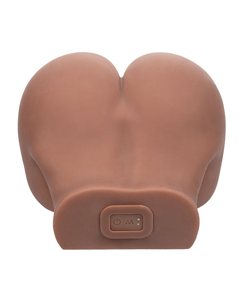 Vibrating Twerking BBL Dildo in Brown with Realistic Motion