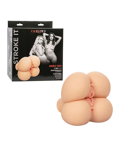 Stroke It Double Fuck Masturbator with Realistic Pure Skin Design for Lifelike Dual Entry Pleasure