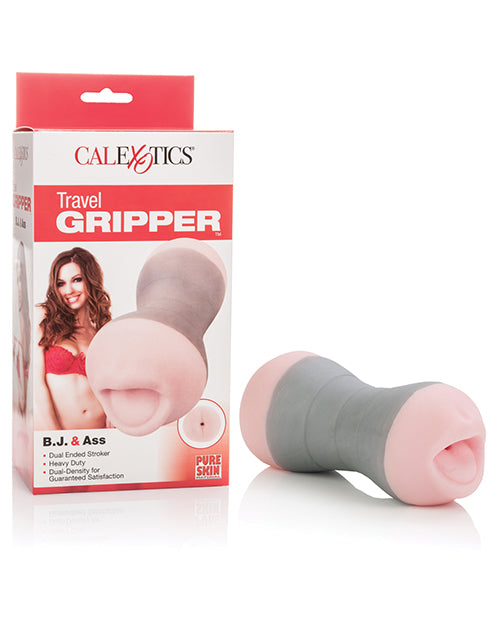 The Gripper Dolls & Masturbators dual-ended stroker with ribbed chamber and lifelike PureSkin for versatile solo pleasure