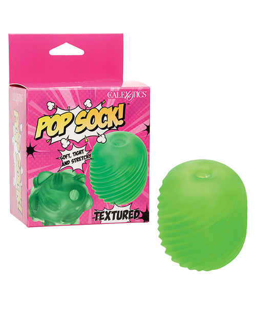 Pop Sock Textured Masturbator Green Reversible Design Dual Sensations for Enhanced Solo Pleasure