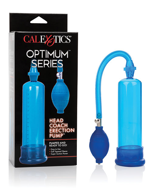 Optimum Series Penis Enhancement Pump with Transparent Blue Cylinder TPE Donut and Flexible Hose for Erection Support