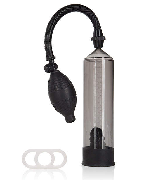Apollo Trainer Kit Pump with Silicone Enhancer Ring - Black Penis Enhancement Kit