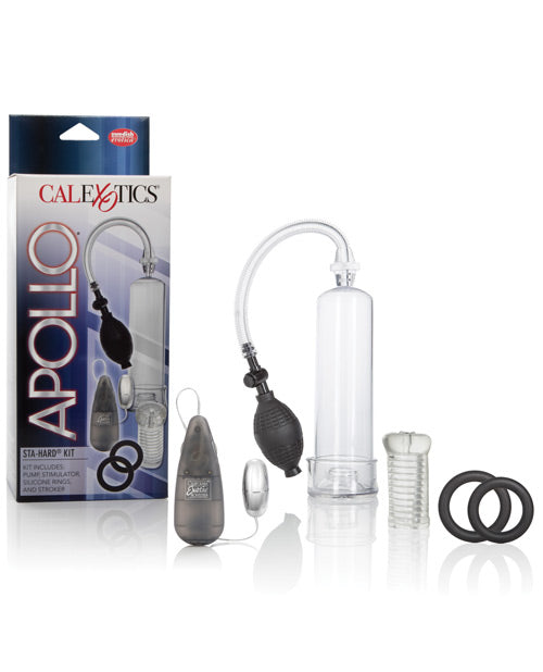 Apollo Penis Enhancement Kit with Adjustable Pump and Multi-Speed Vibrating Stimulator for Male Performance