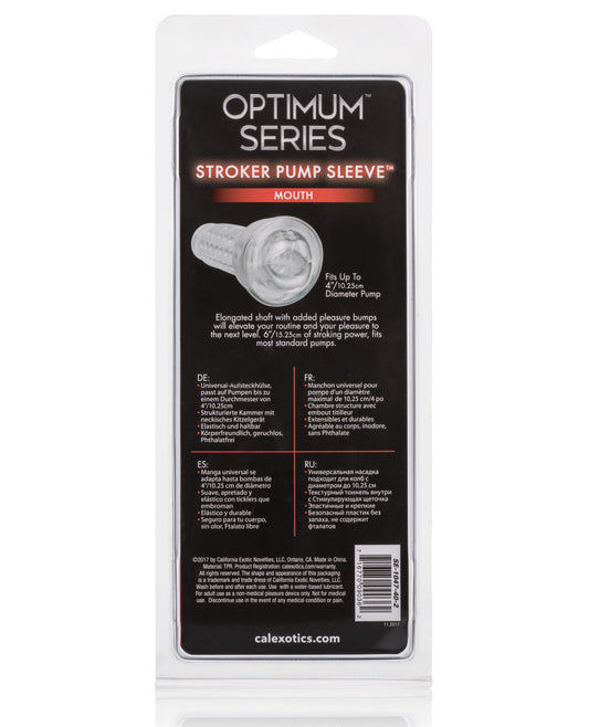 Optimum Series Mouth-Clear Stroker Pump Sleeve with Beaded Texture