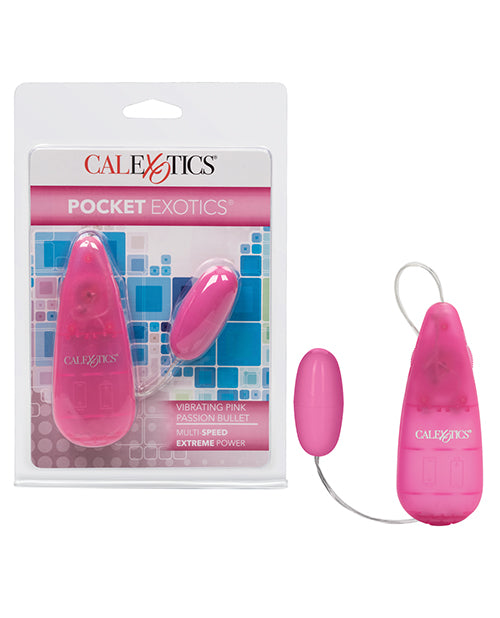 Pocket Exotics Stimulator Vibrating Pink Passion Bullet Satin Finish Multi-Speed Control for Discreet Sensual Stimulation