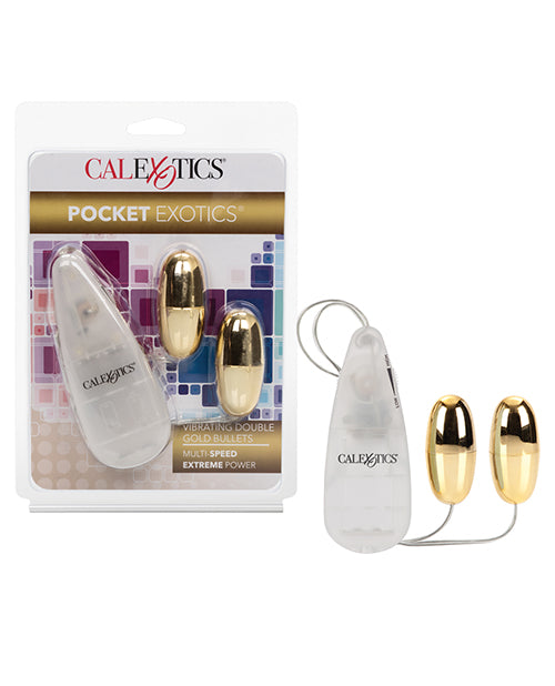 Pocket Exotics Stimulators Double Gold Bullets Multi-Speed Settings for Sensual Vibrating Pleasure