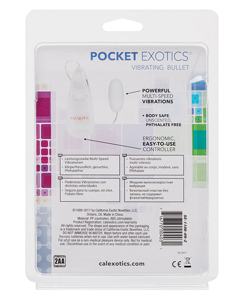 Pocket Exotics Ivory Vibrating Bullet Stimulator with Multi-Speed Control