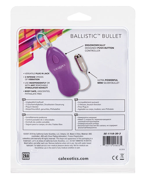 Ballistic Mini Bullet Stimulator with Purple Handheld Controller