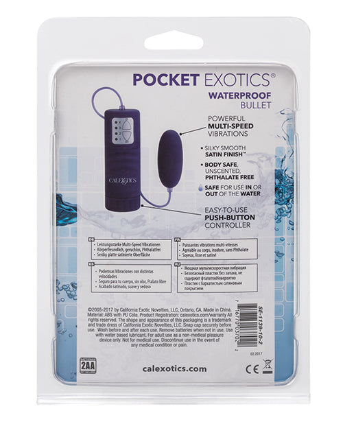 Waterproof Bullet Vibrator with Satin Finish Stimulator - Purple