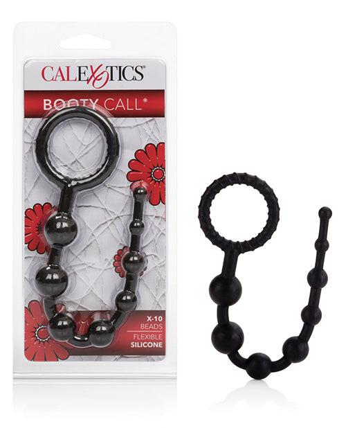 Booty Call Anal Products Black Silicone Anal Beads Flexible Graduated Design for Safe Sensual Stimulation