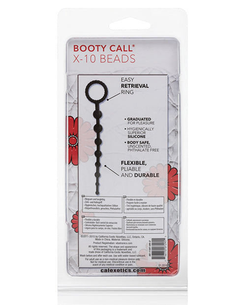 Black Silicone Anal Beads with Graduated Design and Ring Handle