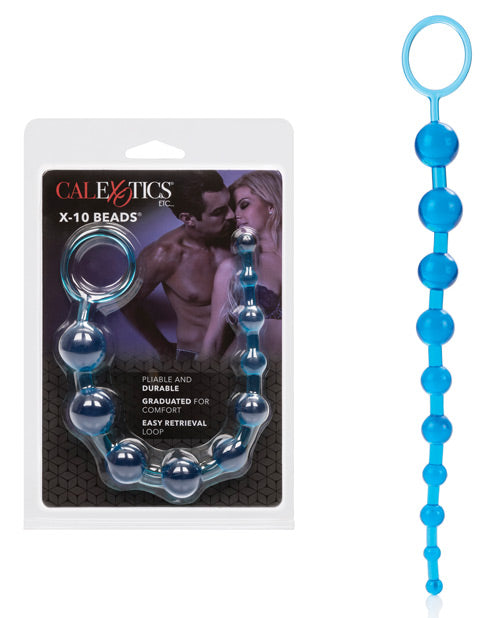 Pleasure Beads Anal Beads Blue Graduated Design Retrieval Ring for Safe Comfortable Stimulation