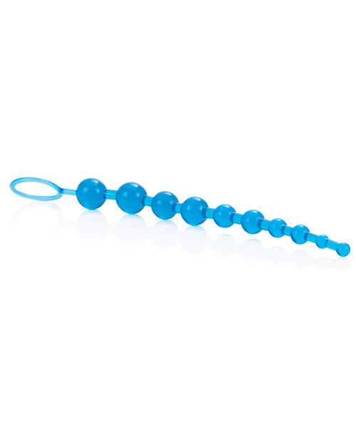 X-10 Graduated Blue Anal Beads with Retrieval Ring