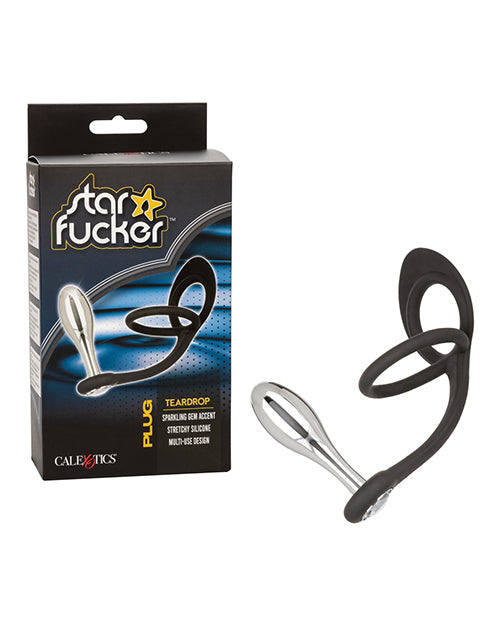Star Fucker Anal Plug with Dual Silicone Enhancer, Seamless Metal, and Sparkling Gem Base for Pleasure and Visual Appeal
