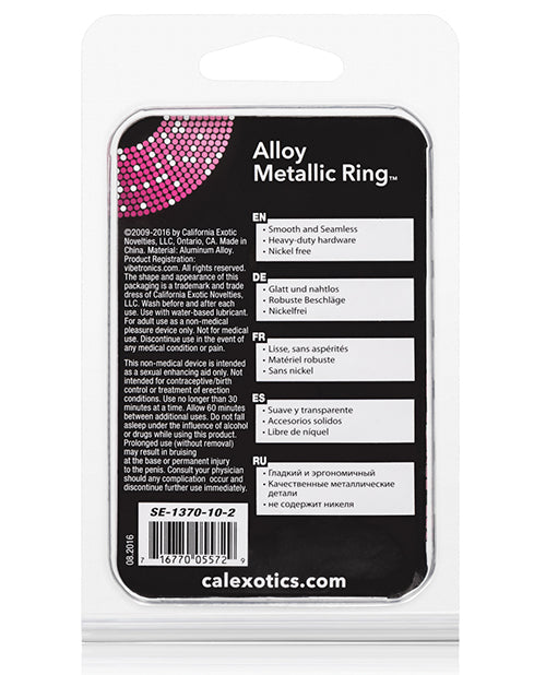 Alloy Metallic Penis Enhancement Ring - Medium Silver Ergonomic Design