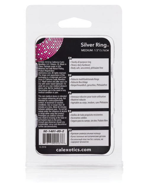 Silver Steel Penis Enhancement Ring with Medium Diameter