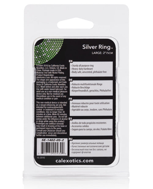Large Silver Metal Penis Ring with 2.5 Inch Diameter