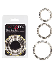 Rings! Penis Enhancement Silver-Plated Stainless Steel Set with Three Sizes for Comfortable Performance Support