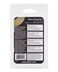 Silver-Plated Stainless Steel Penis Ring Set with Three Sizes
